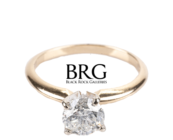 Ladies Diamond Solitaire Ring In 14K Gold